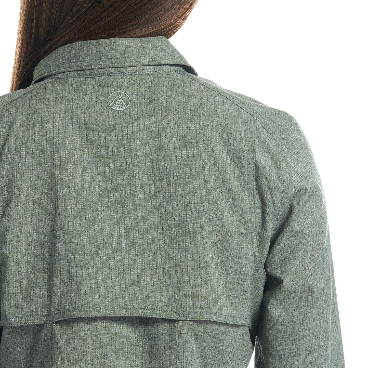 Camisa Mujer Rosselot Long Sleeve Q-Dry Shirt Verde Grisaceo Lippi-6