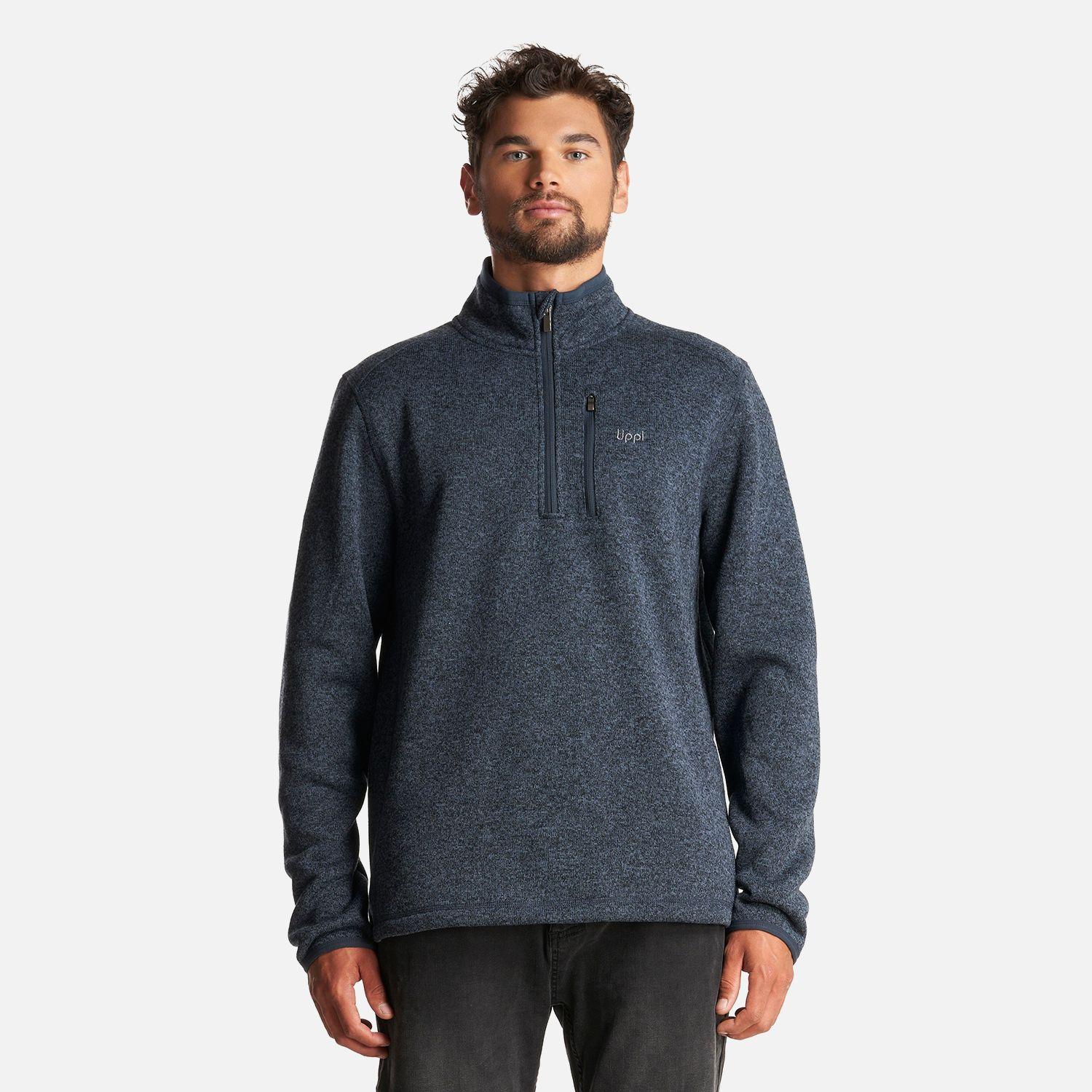Poleron Hombre Coronado Therm-Pro Pullover Melange Azul Marino Lippi-1