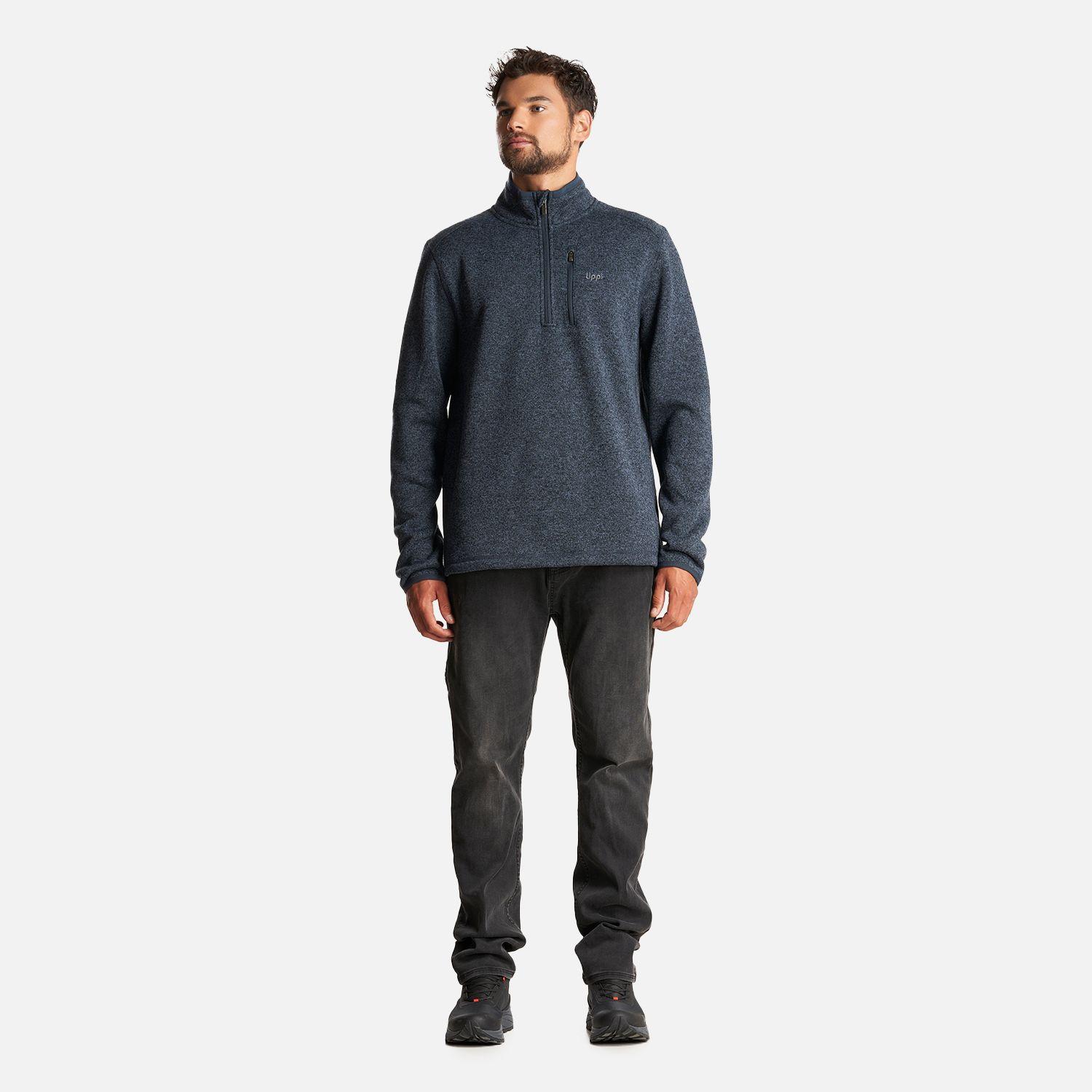 Poleron Hombre Coronado Therm-Pro Pullover Melange Azul Marino Lippi-5