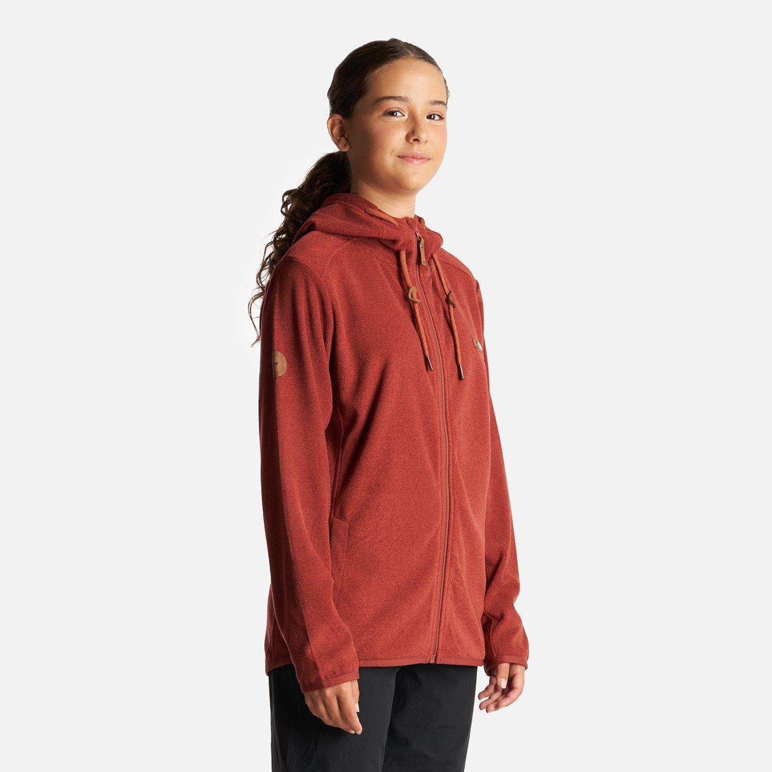 Poleron Teen Girl Stripes Nano-F Full Zip Hoody Terracota Lippi I23-2