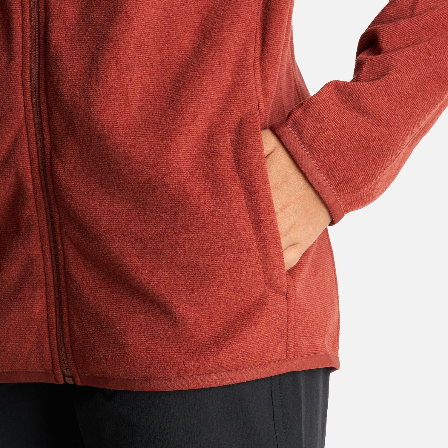 Poleron Teen Girl Stripes Nano-F Full Zip Hoody Terracota Lippi I23-5