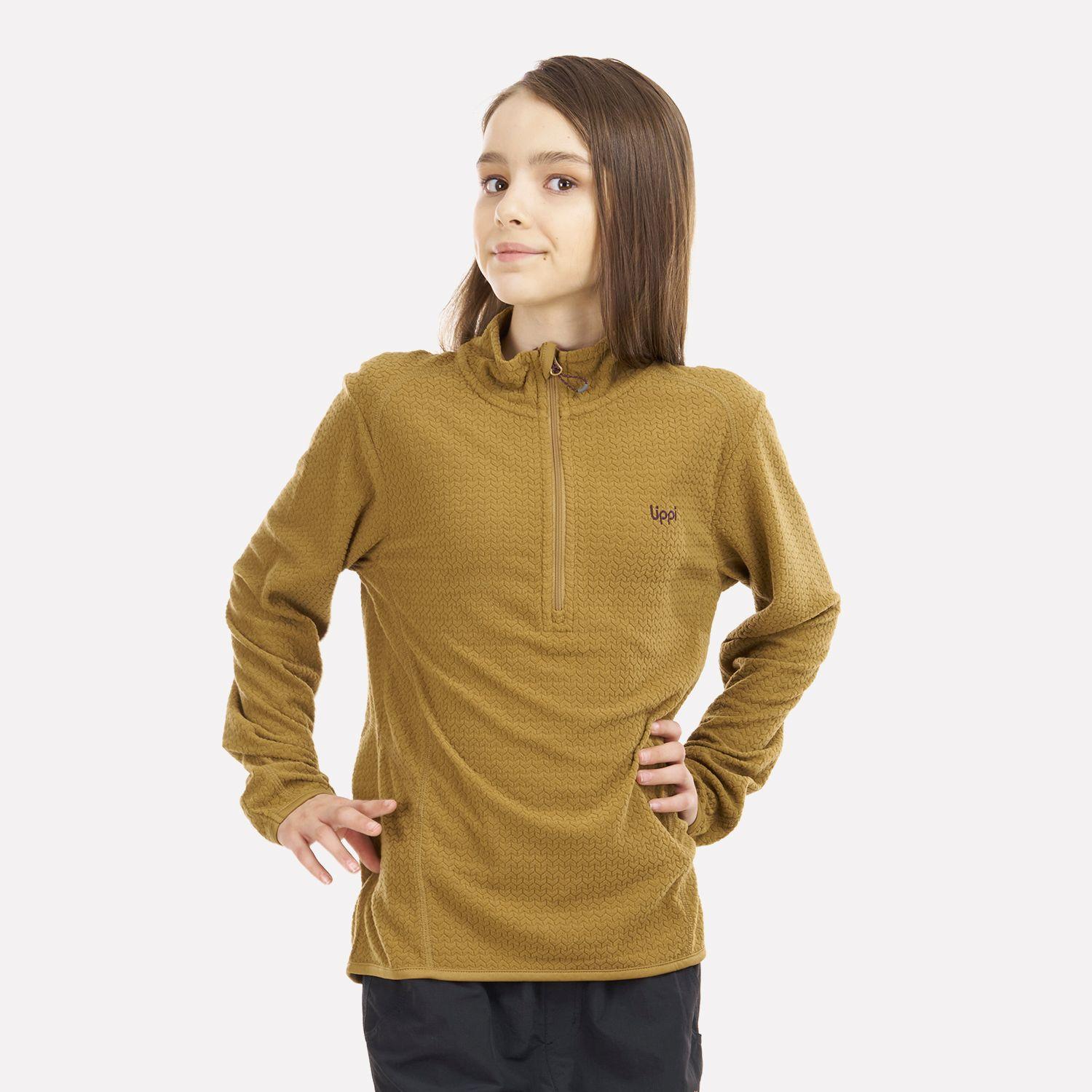 Poleron Teen Girl Mild Nano-F 14 Zip Café Pardo Lippi-1