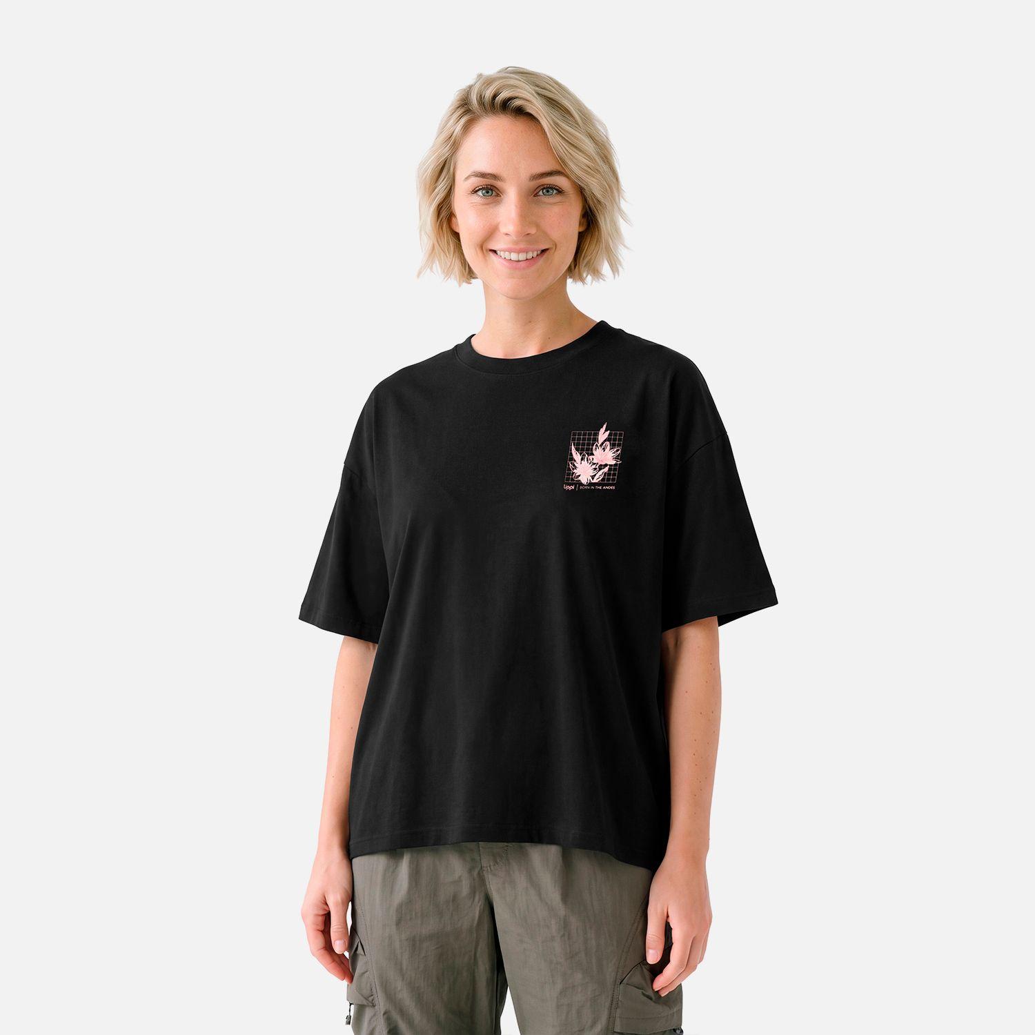 Polera Mujer Ulmo Front Print Sorona T-Shirt Negro Lippi V27-0