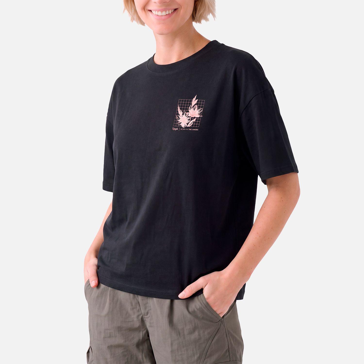 Polera Mujer Ulmo Front Print Sorona T-Shirt Negro Lippi V27-2