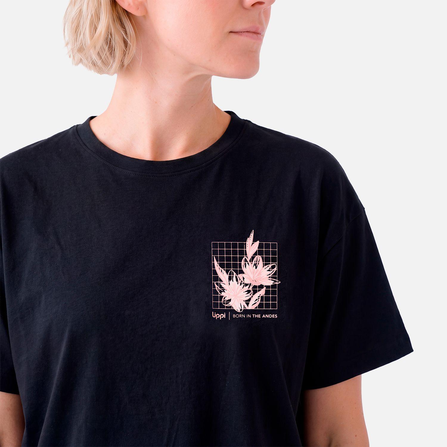 Polera Mujer Ulmo Front Print Sorona T-Shirt Negro Lippi V27-3