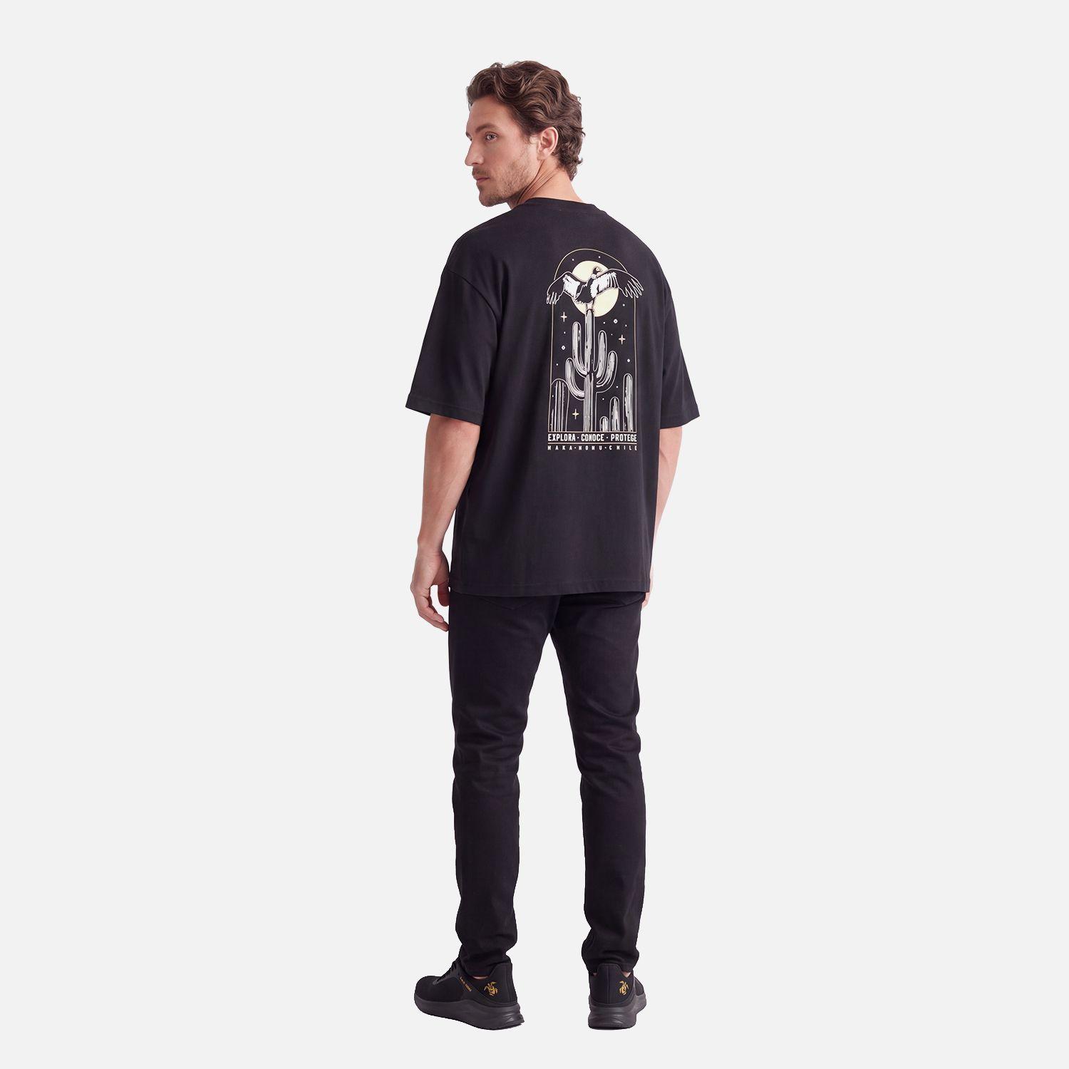 Polera Hombre Voy y Vuelvo Negro Haka Honu V27-3