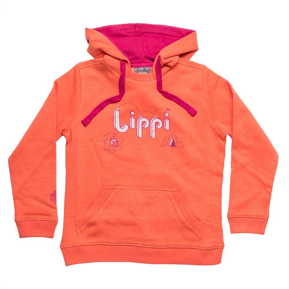 Poleron Niña Insigne Cotton Hoody Salmon Lippi I17-0