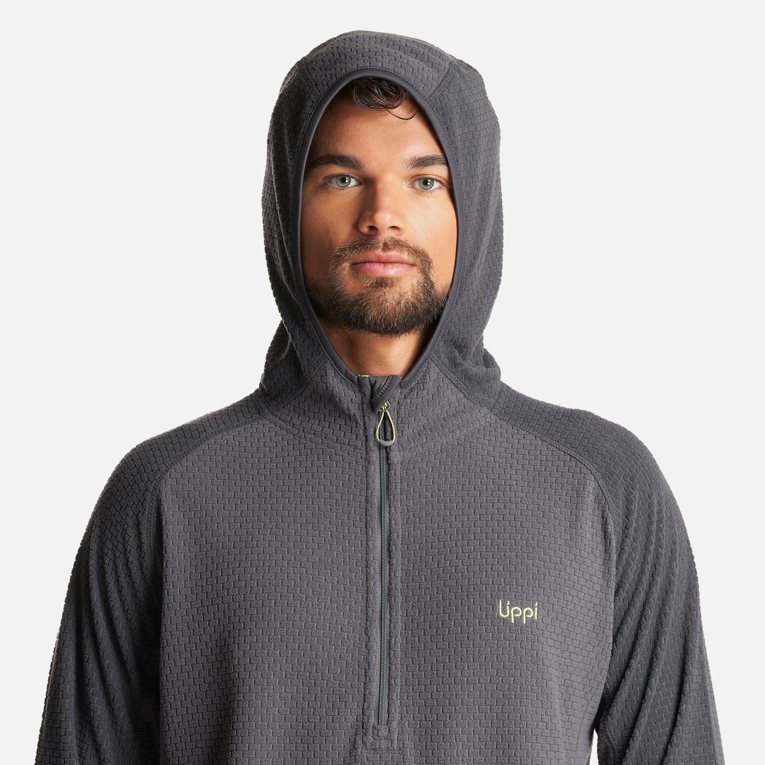 Poleron Hombre Jacaranda Nano-F 1/4 Zip Hoody Gris Oscuro Lippi-4