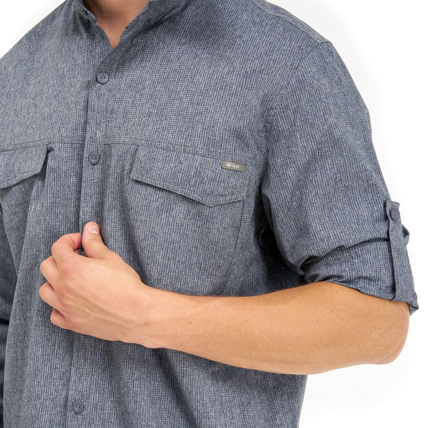 Camisa Hombre Rosselot Long Sleeve Q-Dry Shirt Melange Azul Lippi I20-5