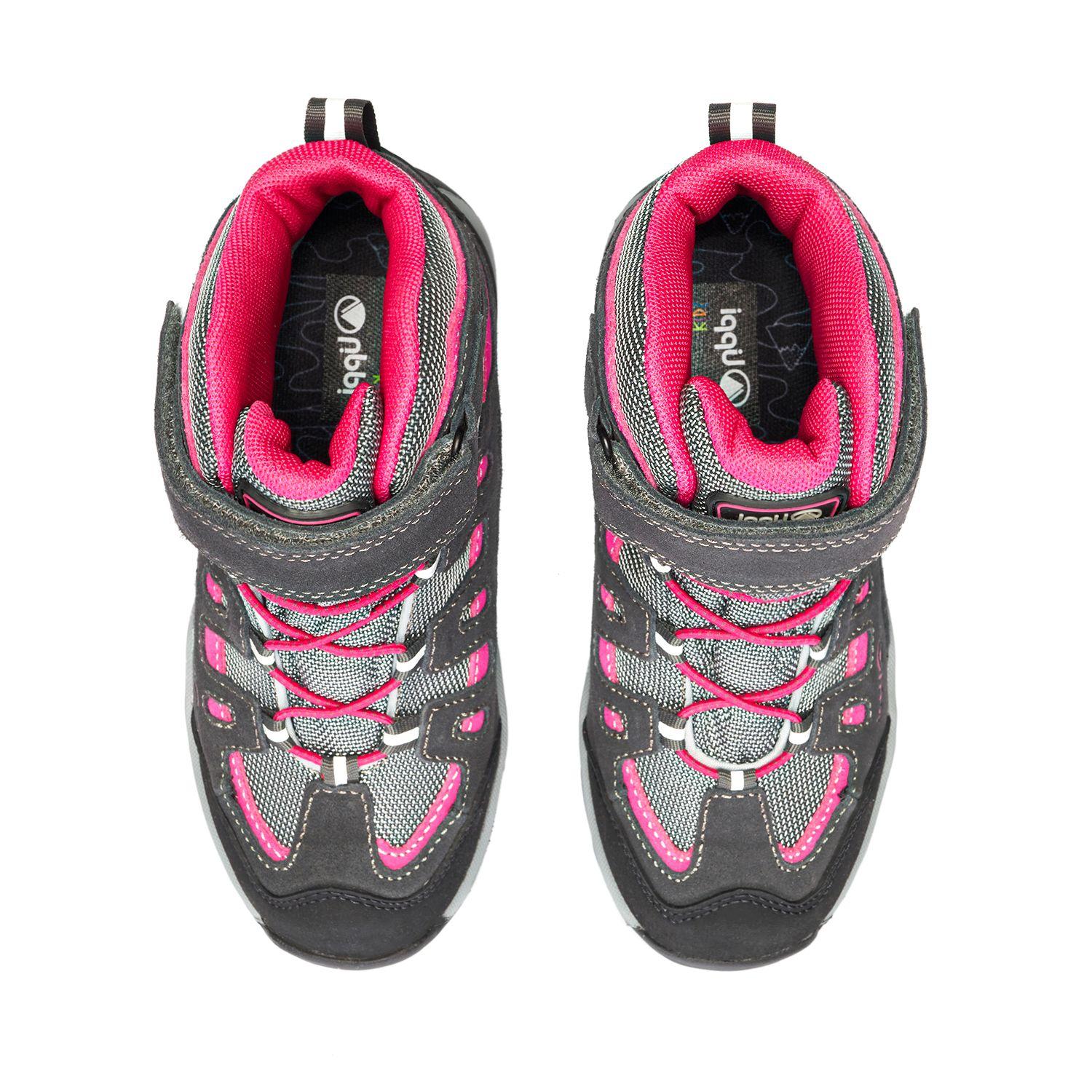 Botín Niña Puelo Cs Hi Velcro Gris / Fucsia Lippi I25-5