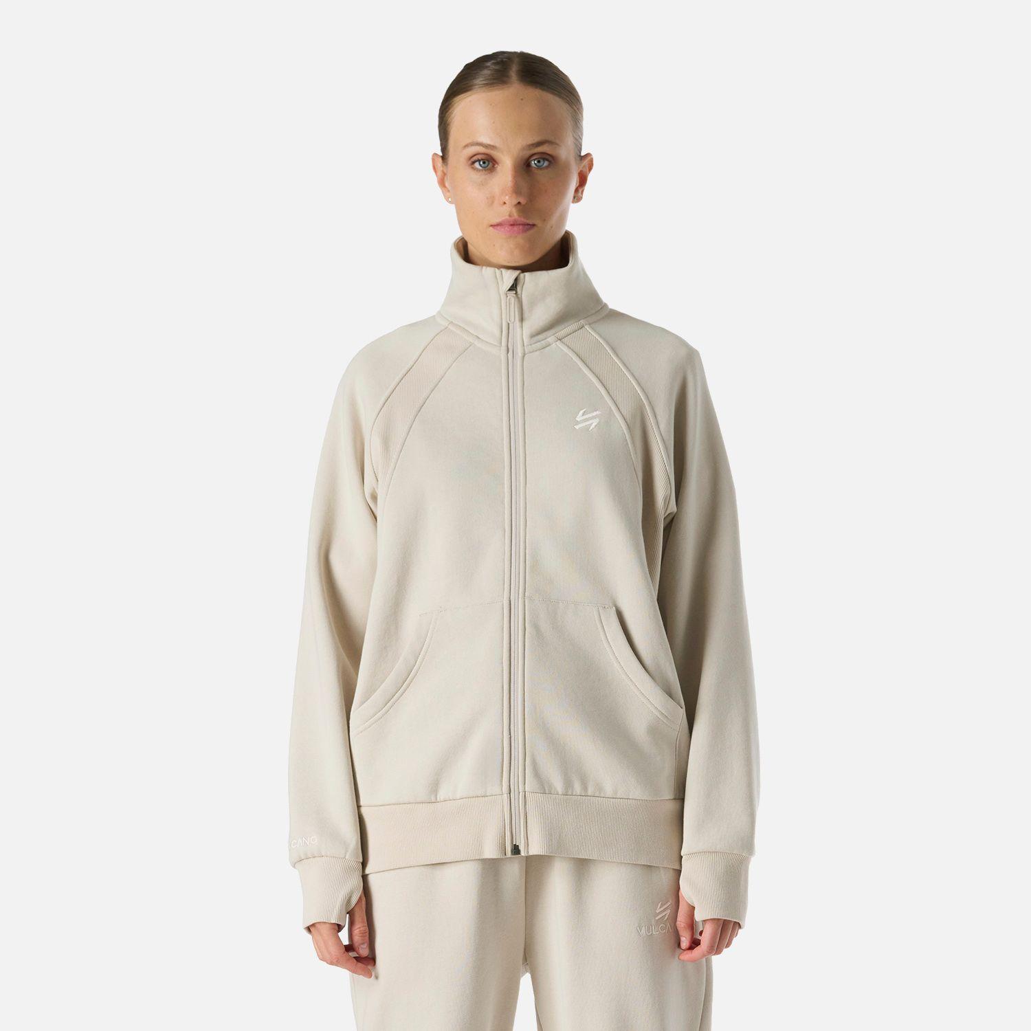 Polerón Mujer Cool Down Full Zip Sweatshirt Crema Vulcano-0