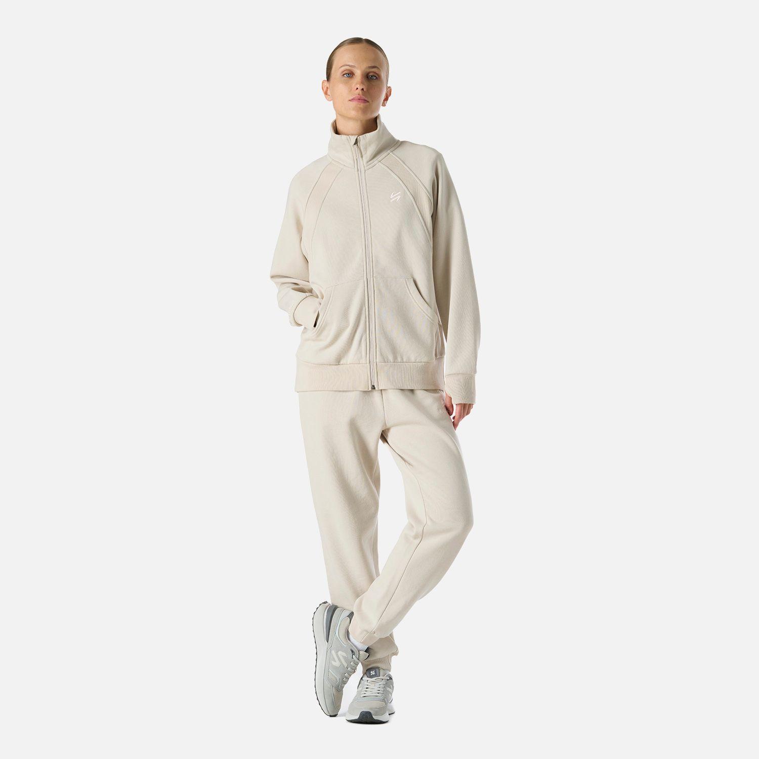 Polerón Mujer Cool Down Full Zip Sweatshirt Crema Vulcano-6