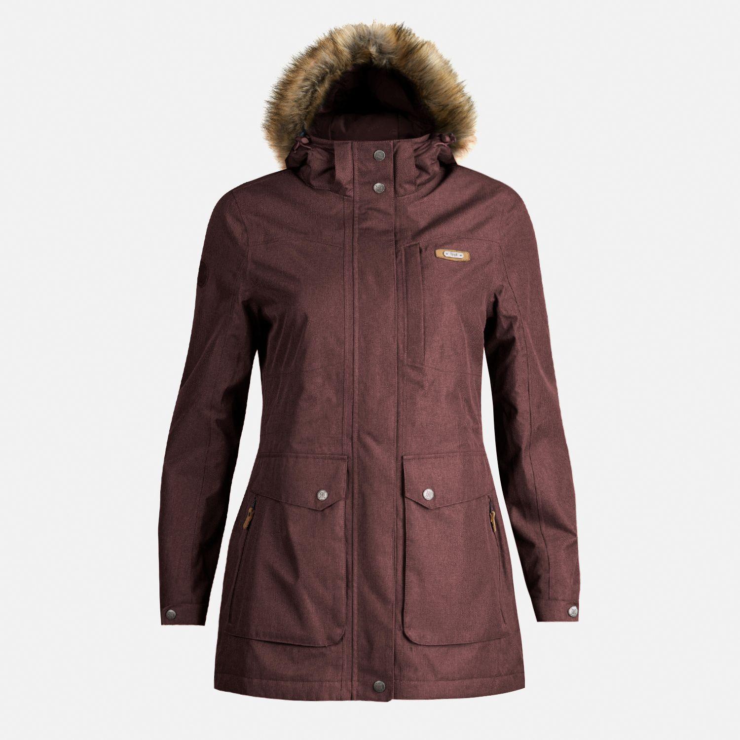 Chaqueta Mujer Roble B-Dry Hoody Jacket Melange Vino Lippi I23-0