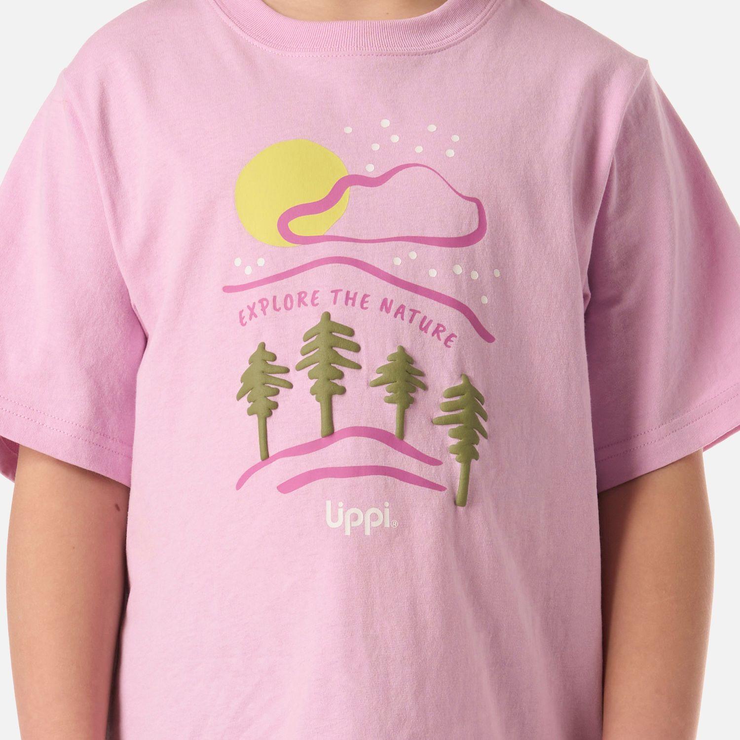 Polera Niña Explore Oversize T-Shirt Rosa Lippi V26-3