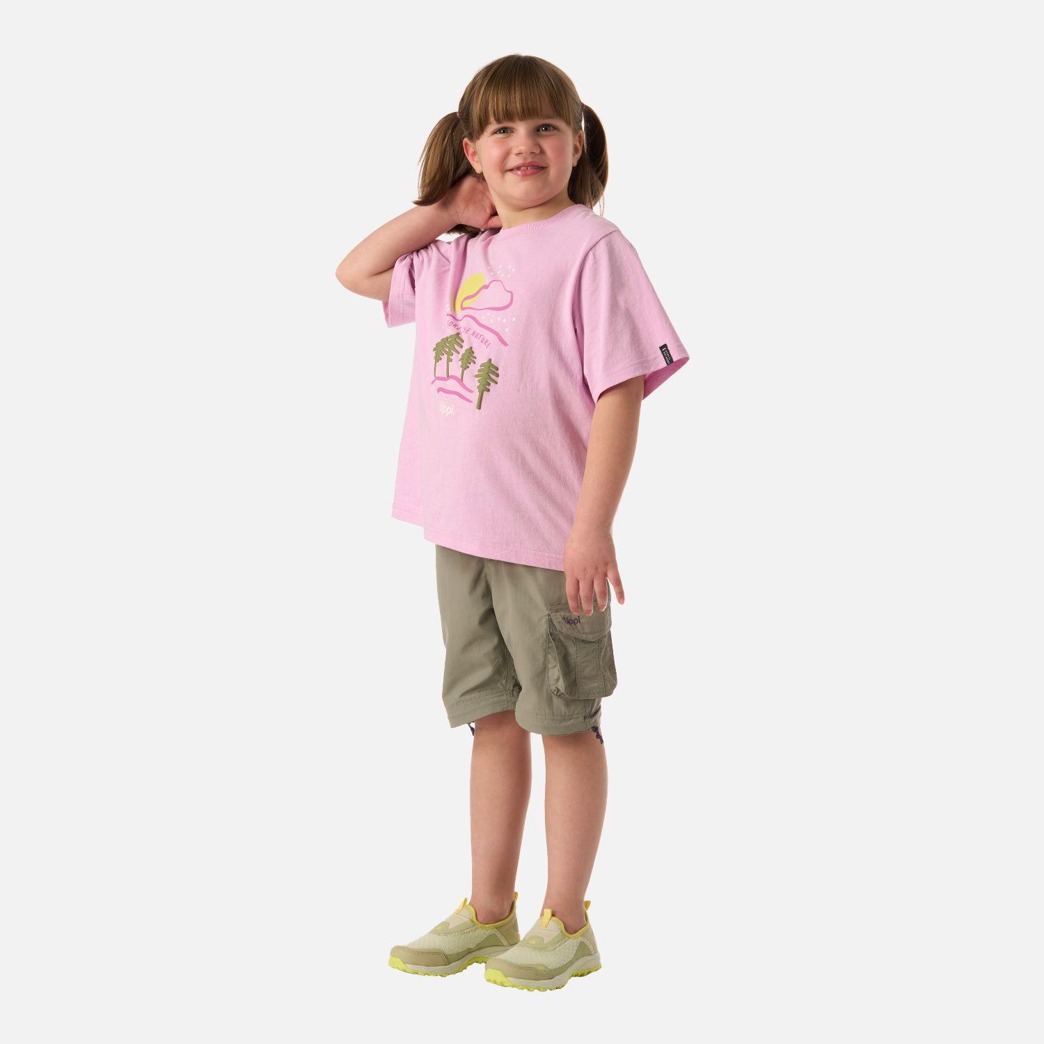 Polera Niña Explore Oversize T-Shirt Rosa Lippi V26-4