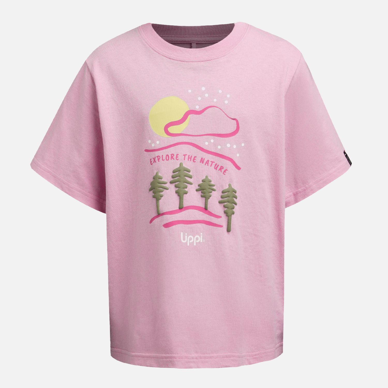Polera Niña Explore Oversize T-Shirt Rosa Lippi V26-5