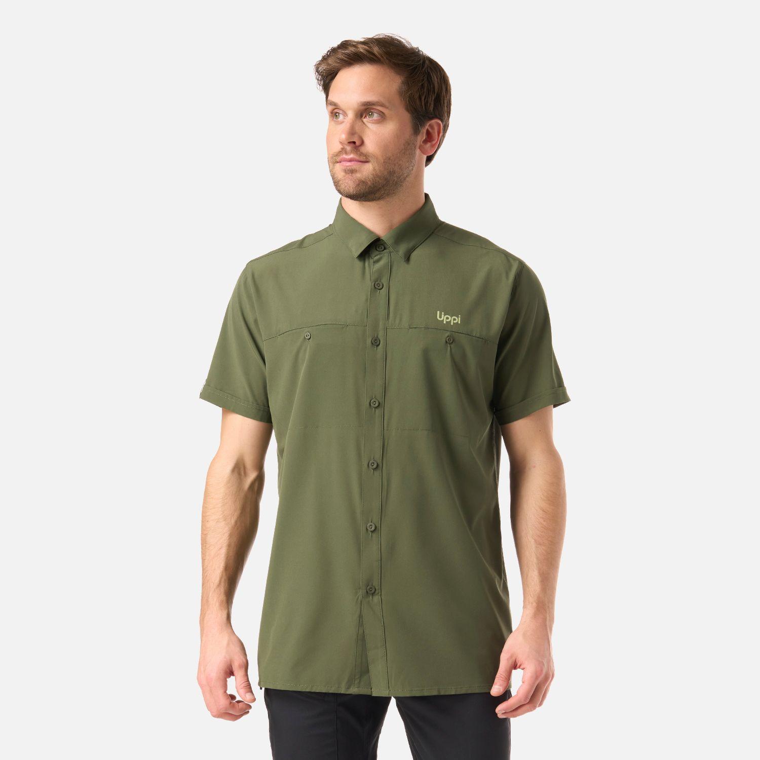 Camisa Hombre Wallace Short Sleeve Q-Dry Shirt Verde Musgo Lippi V26-0