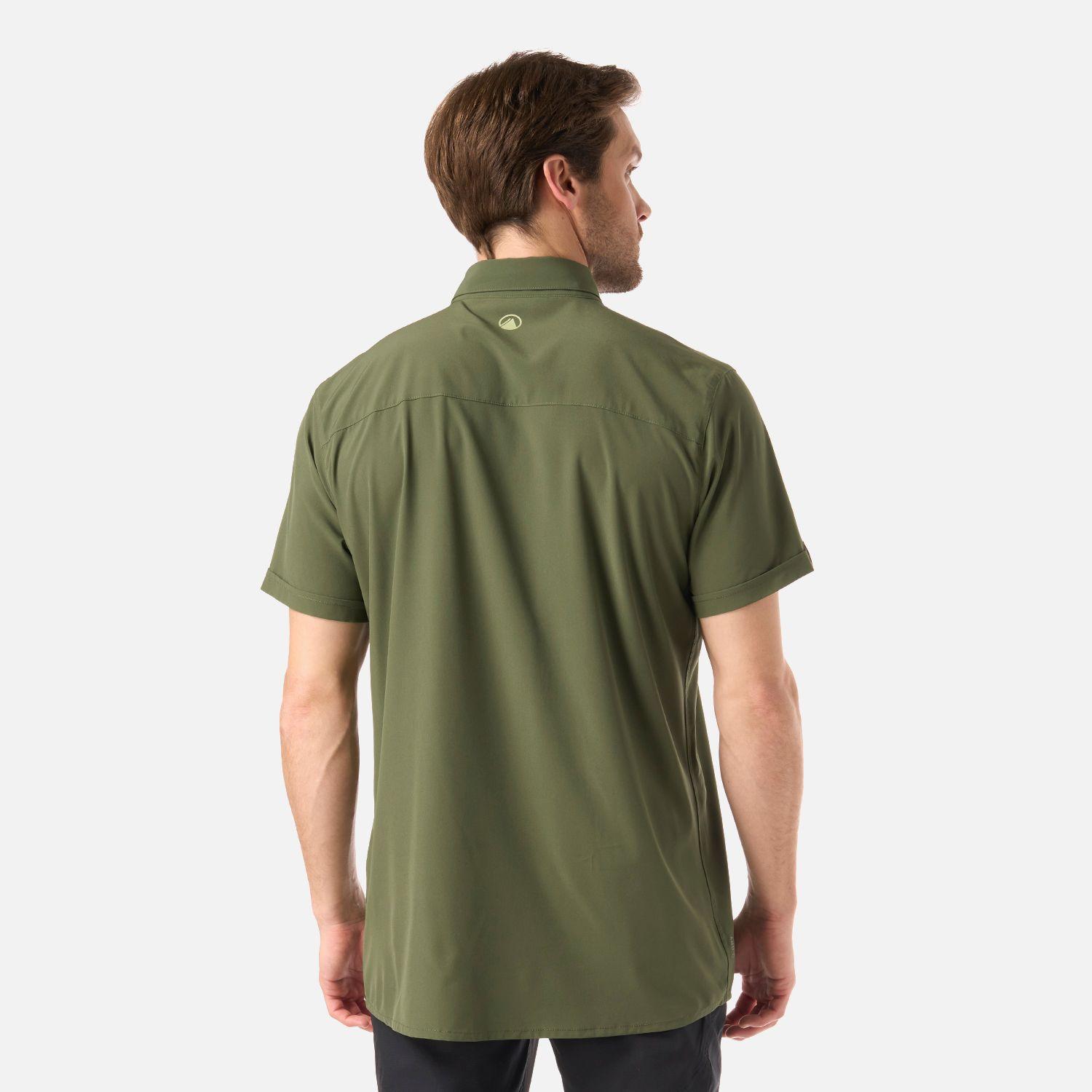 Camisa Hombre Wallace Short Sleeve Q-Dry Shirt Verde Musgo Lippi V26-2