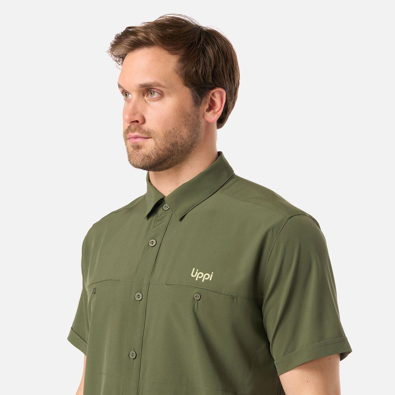 Camisa Hombre Wallace Short Sleeve Q-Dry Shirt Verde Musgo Lippi V26-3