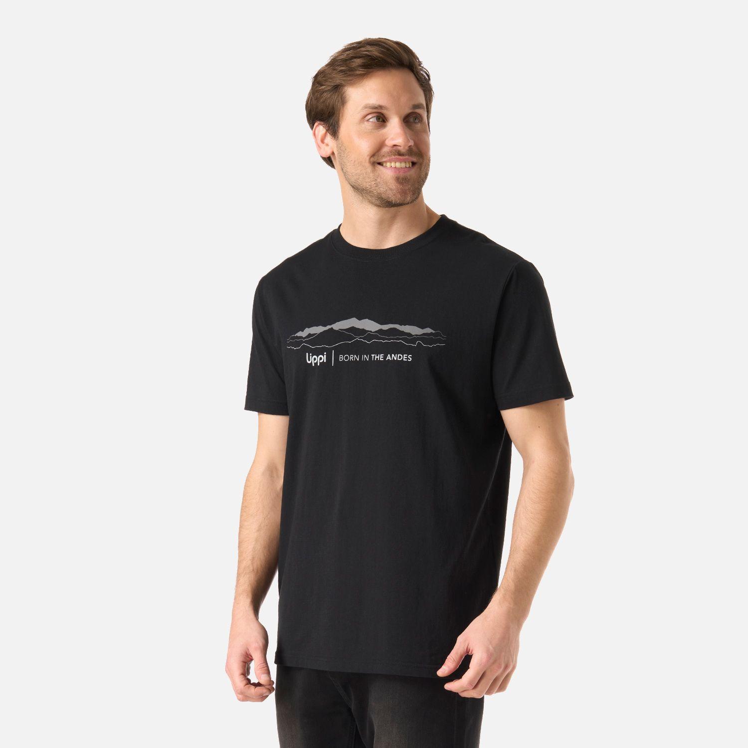 Polera Hombre Logo Lippi Front Print T-Shirt Negro Lippi V26-1