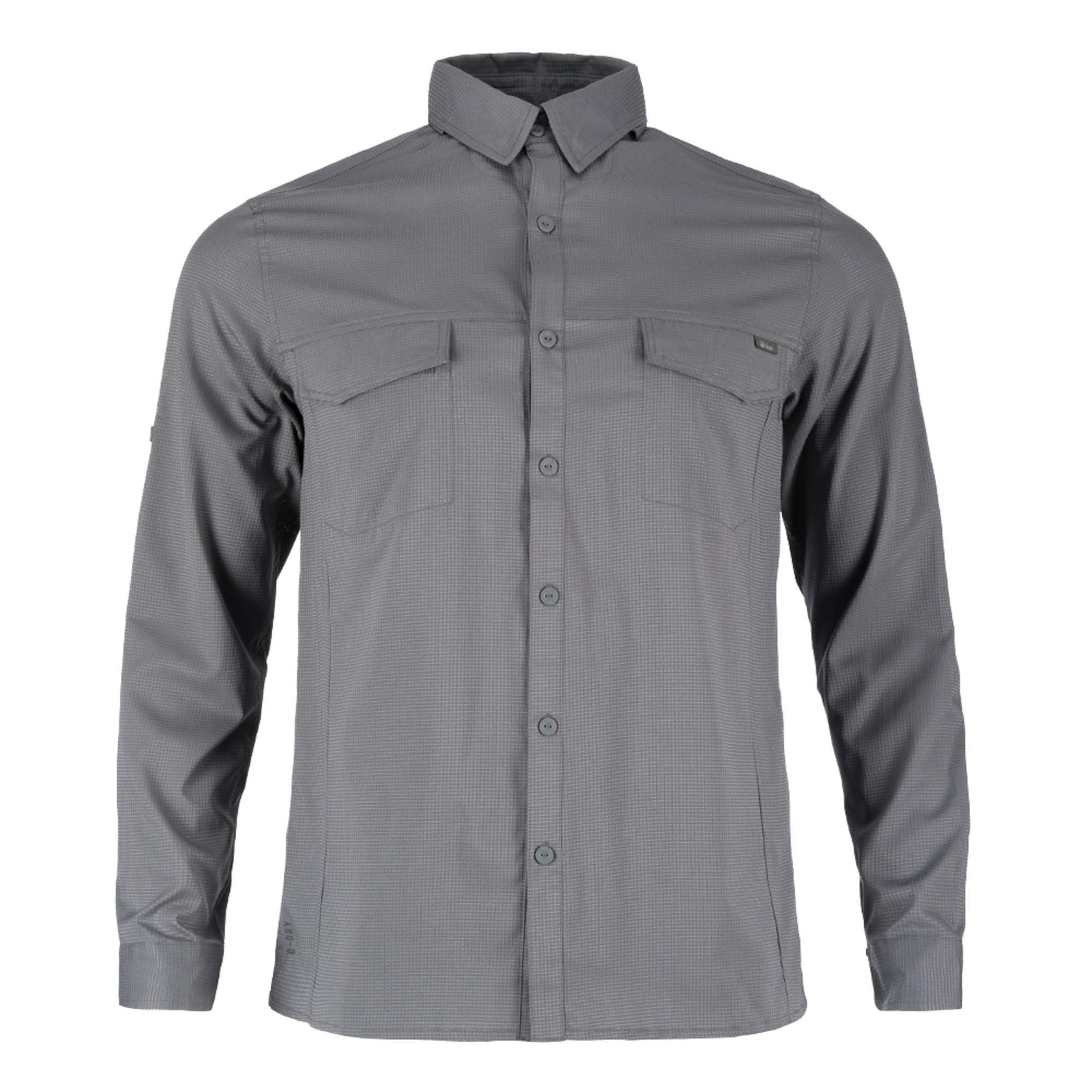 Camisa Hombre Rosselot Long Sleeve Q-Dry Shirt Gris Medio Lippi I19-0