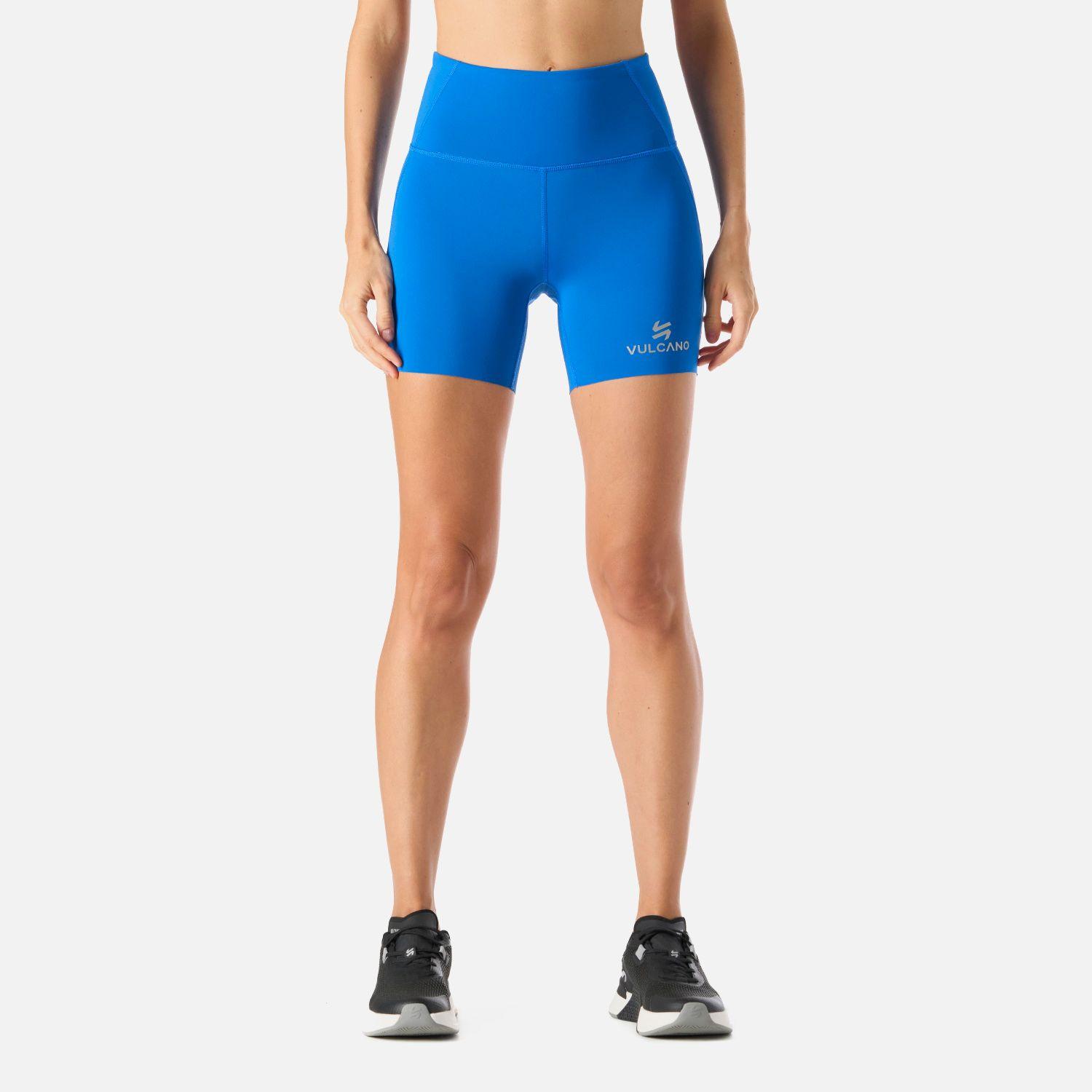 Calza Mujer BTM Compressive Short High Rise Azul Vulcano-0