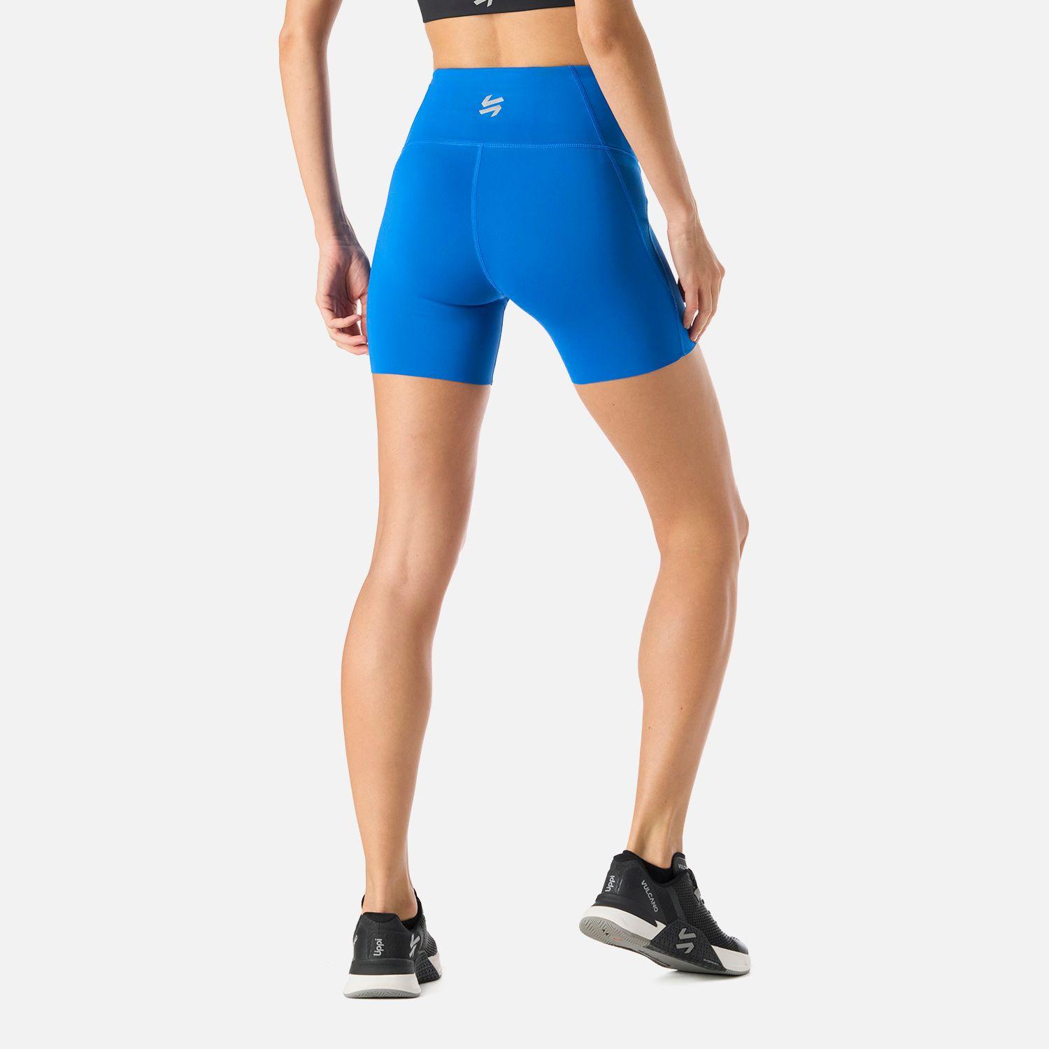 Calza Mujer BTM Compressive Short High Rise Azul Vulcano-3