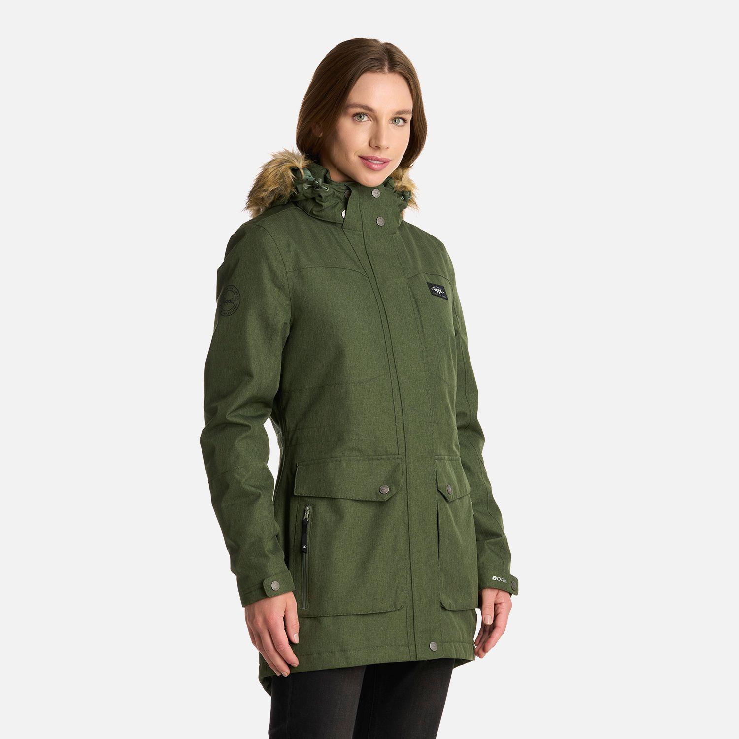 Chaqueta Mujer Roble B-Dry Hoody Melange Verde Lippi I25-1