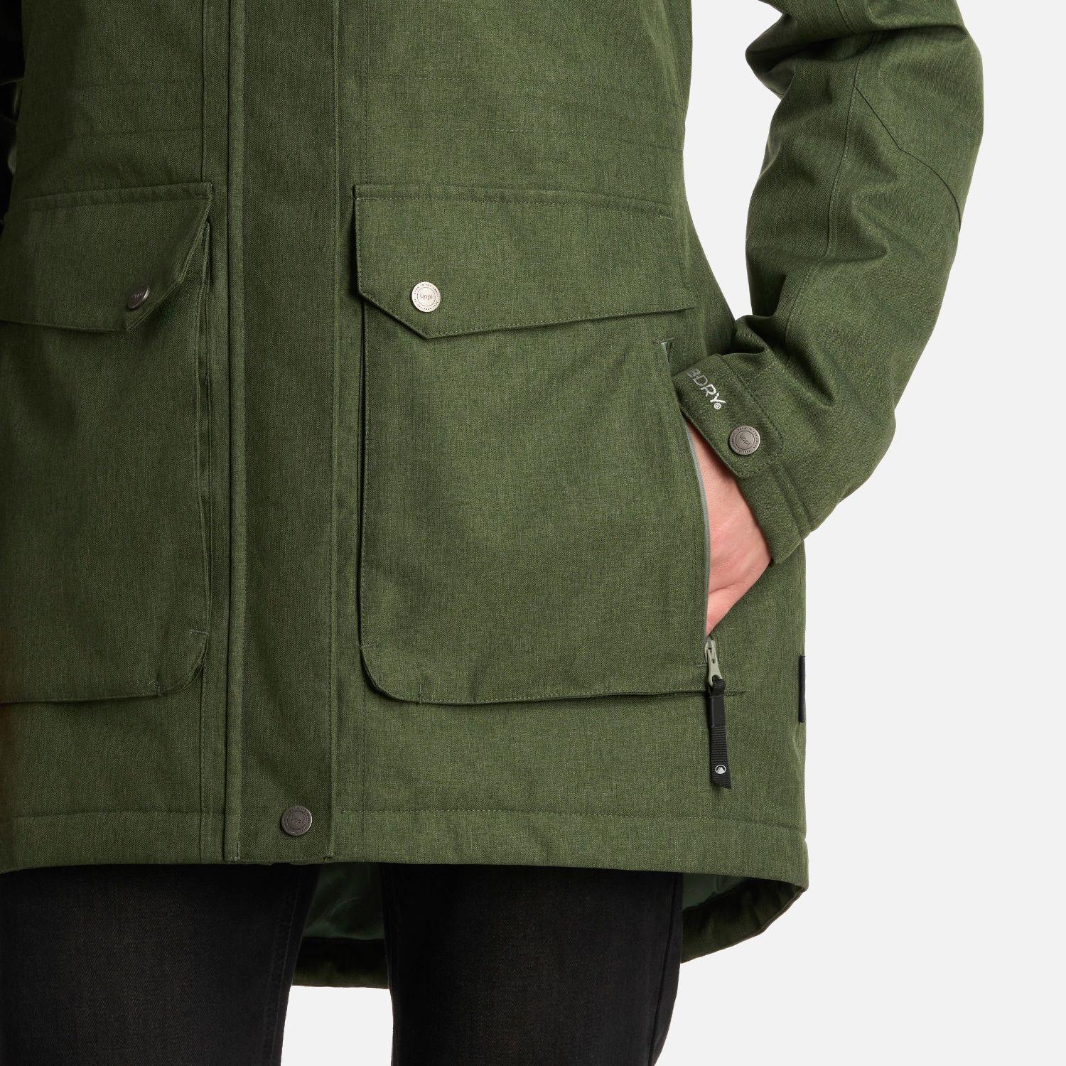 Chaqueta Mujer Roble B-Dry Hoody Melange Verde Lippi I25-6
