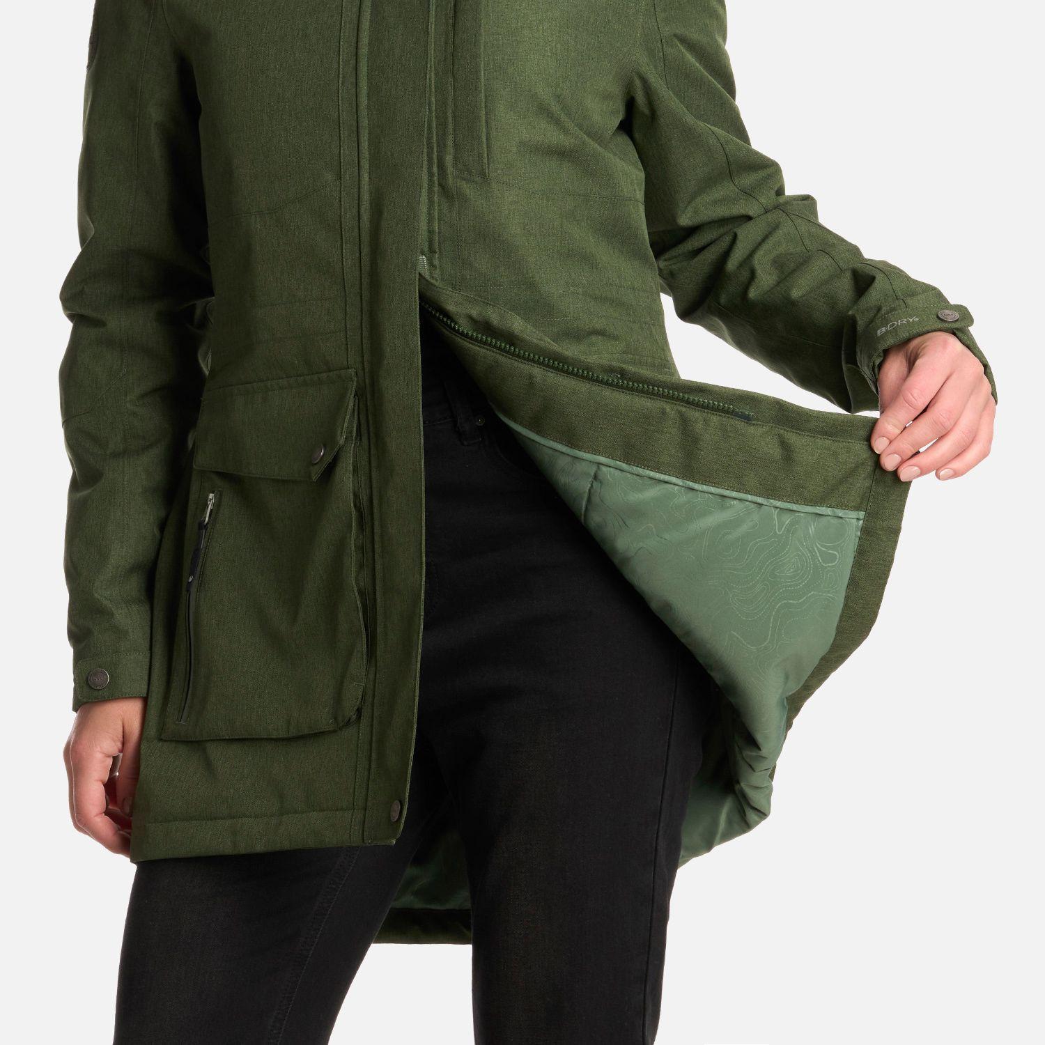 Chaqueta Mujer Roble B-Dry Hoody Melange Verde Lippi I25-7