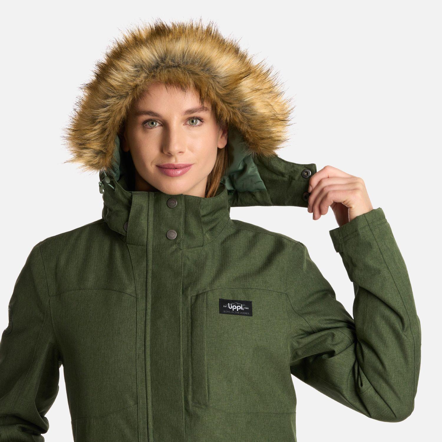 Chaqueta Mujer Roble B-Dry Hoody Jacket Melange Verde Lippi-3