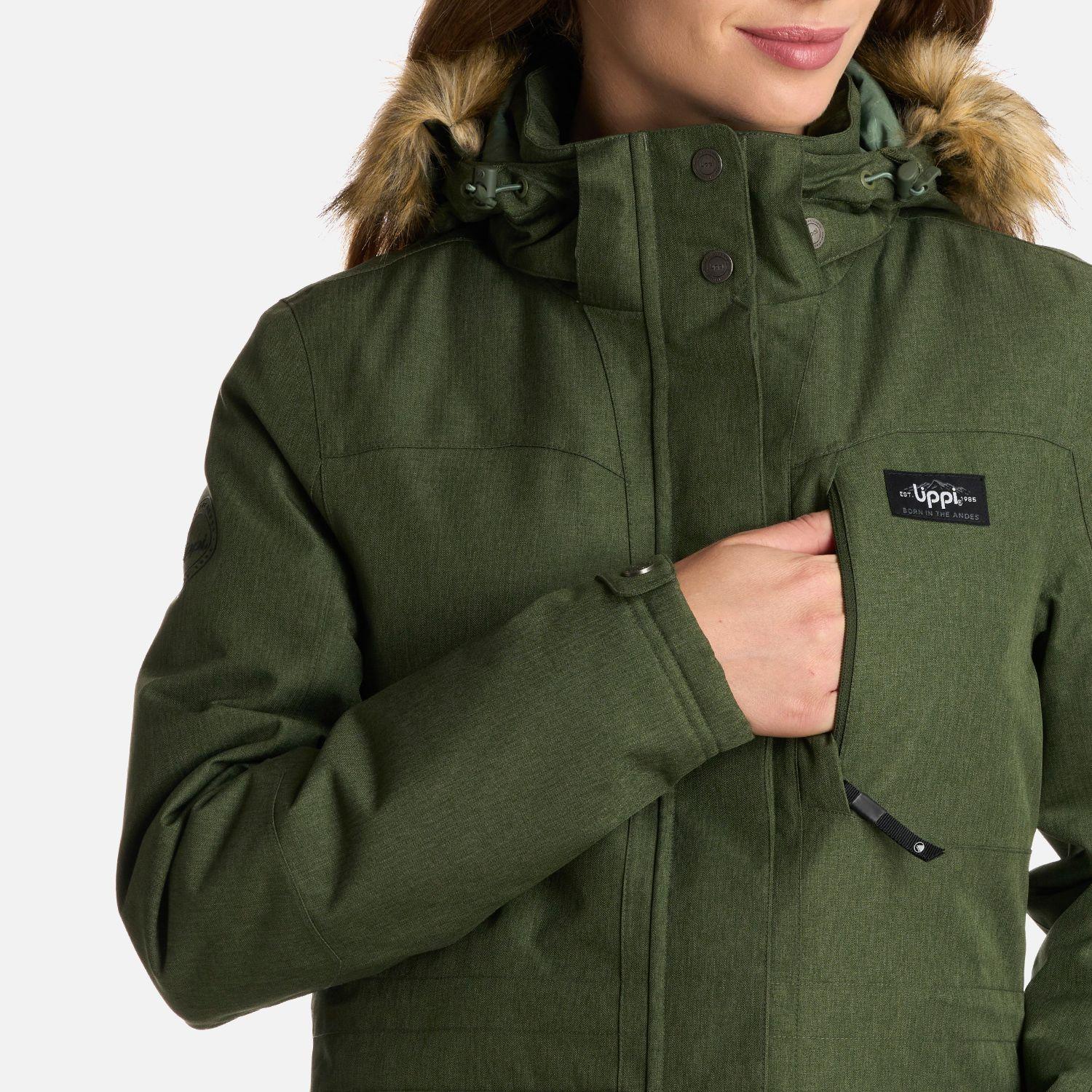 Chaqueta Mujer Roble B-Dry Hoody Jacket Melange Verde Lippi-4