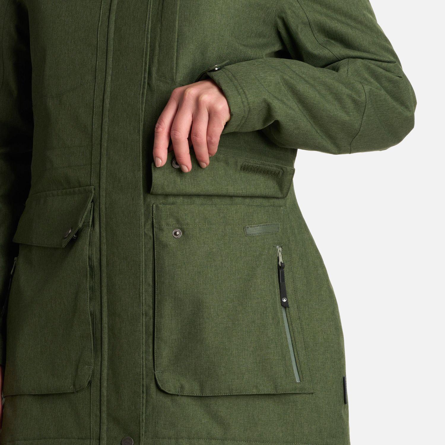 Chaqueta Mujer Roble B-Dry Hoody Jacket Melange Verde Lippi-5