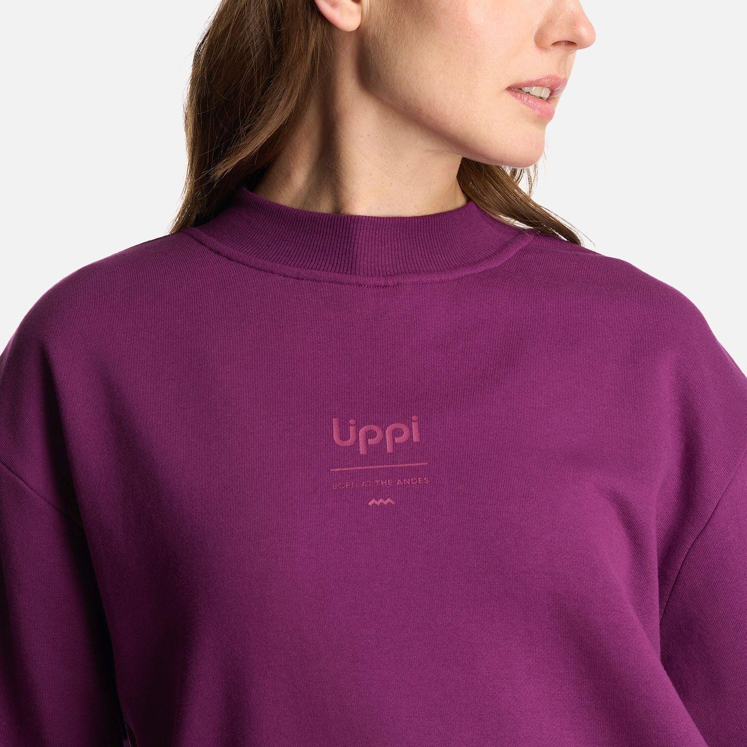 Poleron Mujer Ulmo Mid Point Crewneck Sweatshirt Morado Lippi-4
