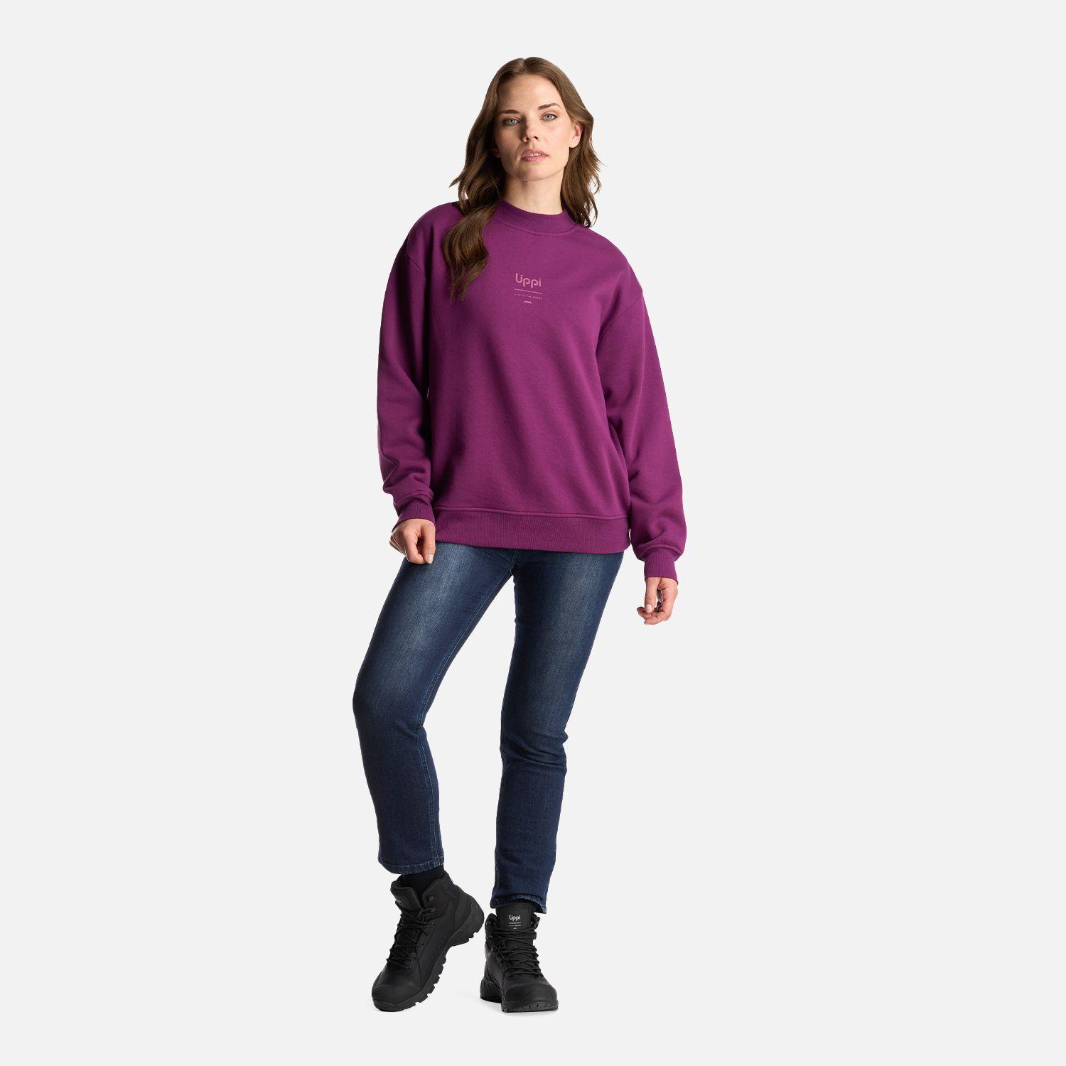 Poleron Mujer Ulmo Mid Point Crewneck Sweatshirt Morado Lippi-5