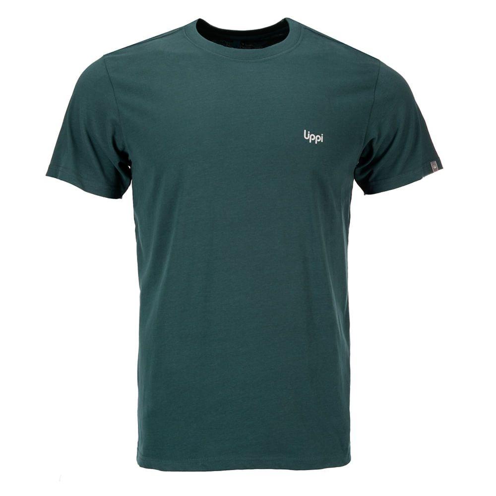Polera Hombre Ulmo Cotton UV-Stop T-Shirt Verde Oscuro Lippi-0
