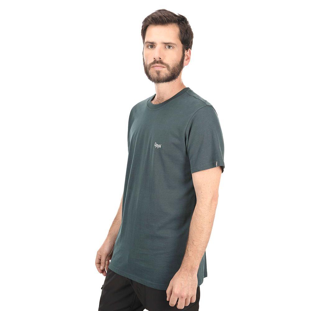 Polera Hombre Ulmo Cotton UV-Stop T-Shirt Verde Oscuro Lippi-2