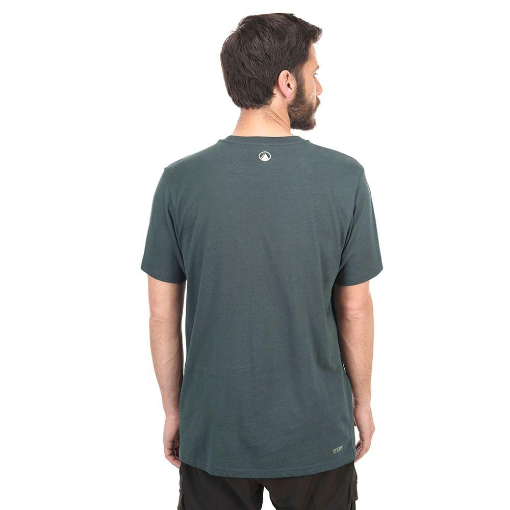 Polera Hombre Ulmo Cotton UV-Stop T-Shirt Verde Oscuro Lippi-4