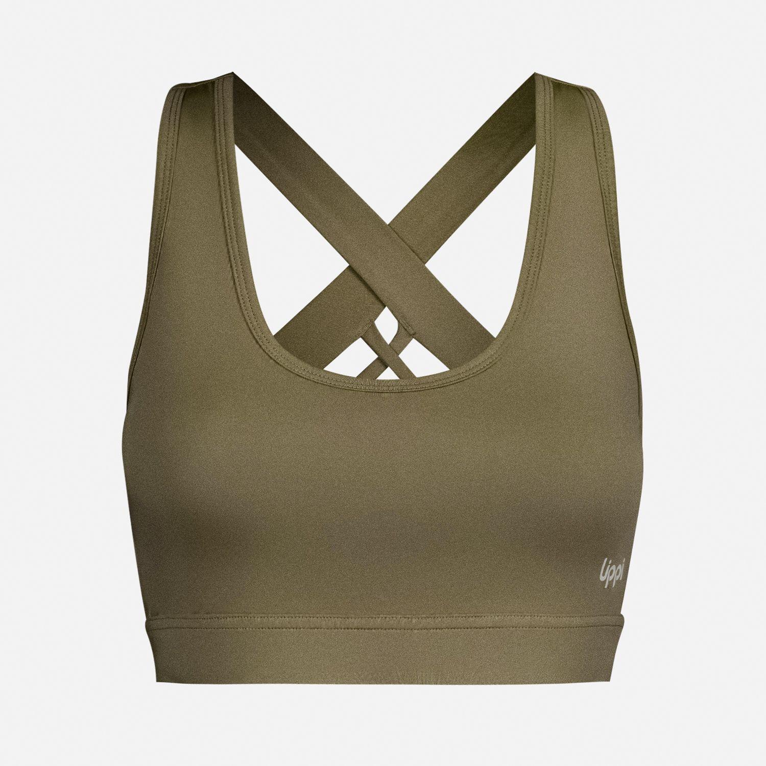 Peto Mujer In-Motion Crossback Bra Oliva Oscuro Lippi-0