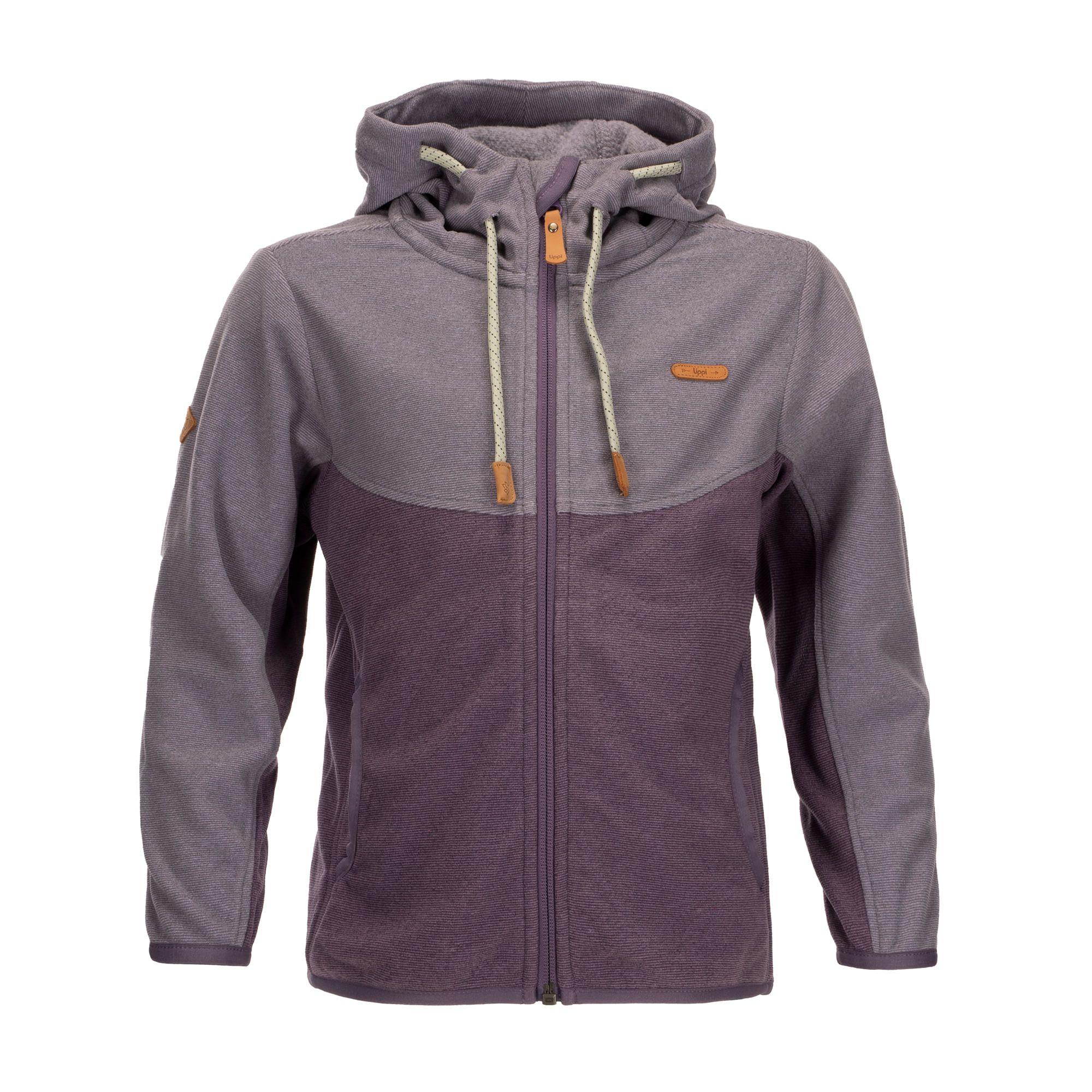 Poleron Niña Stripes Nano-F Full Zip Uva Lippi-0