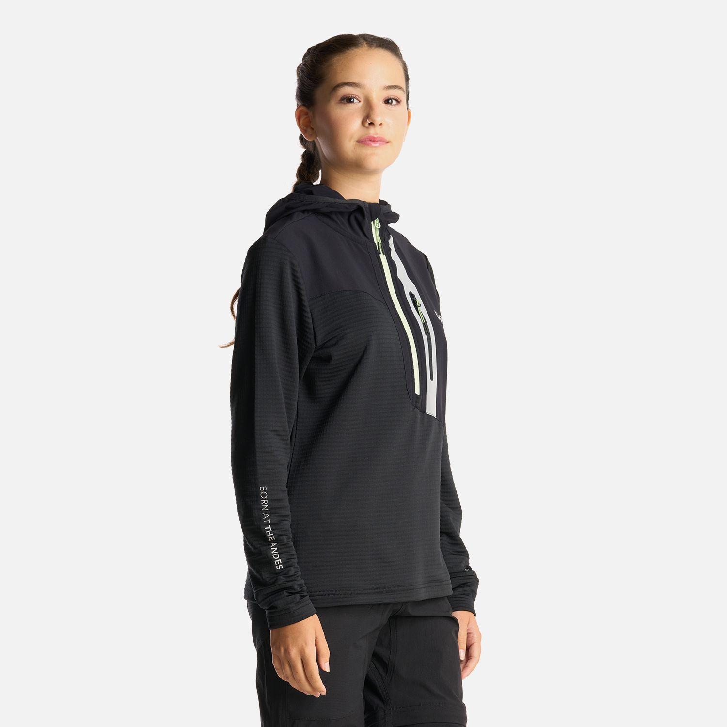 Poleron Teen Girl Karova 1/4 Zip Hoody Negro Lippi-2