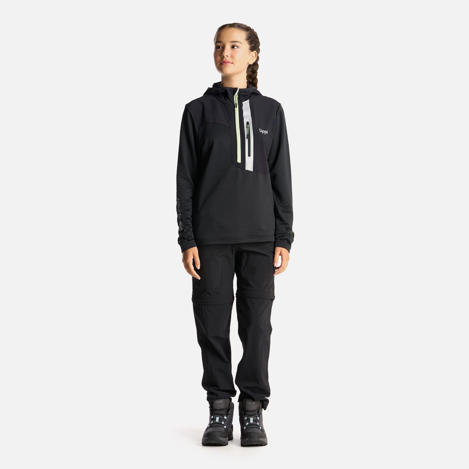 Poleron Teen Girl Karova 1/4 Zip Hoody Negro Lippi-6