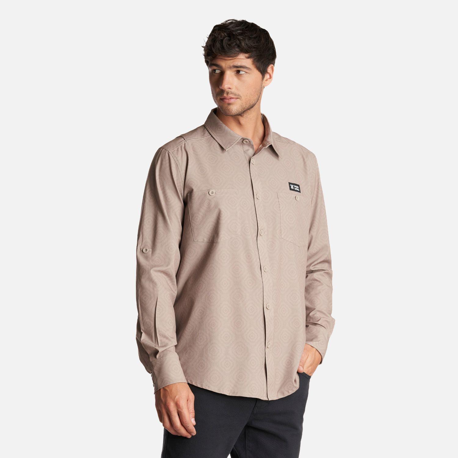Camisa Hombre Cumbre Manga Larga Beige Haka Honu-2