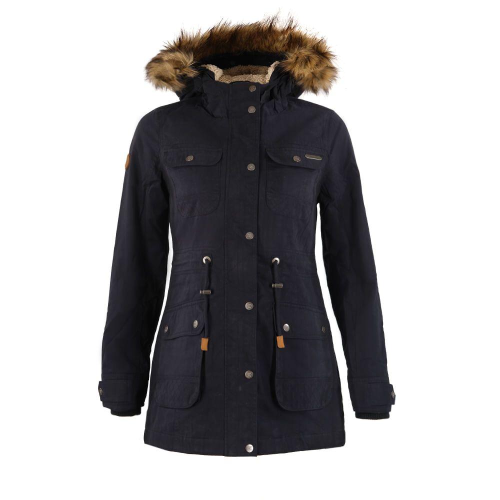 Chaqueta Mujer Peumo Canvas Hoody Jacket Azul Noche Lippi-0