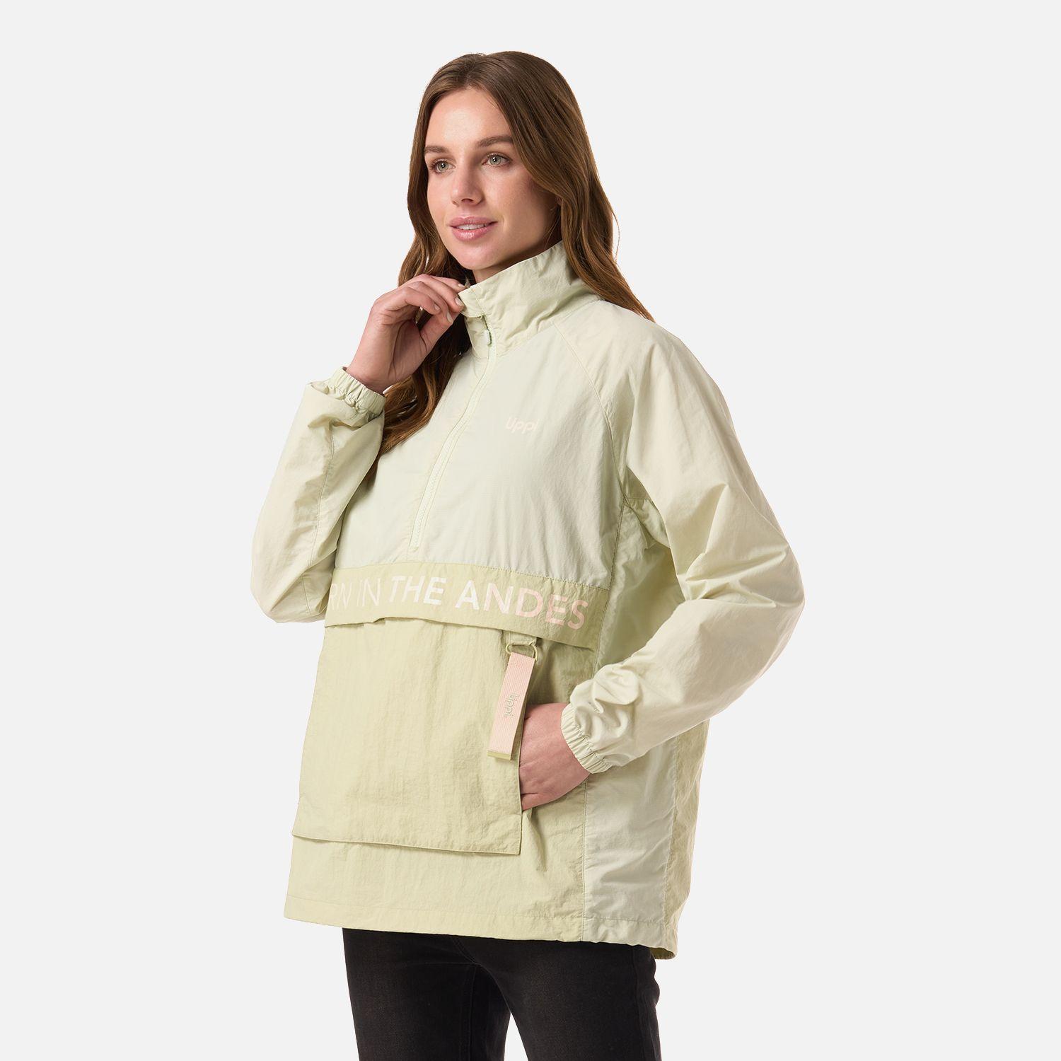 Chaqueta Mujer WindCity WindBreaker 1/4 Zip Jacket Verde Lippi V26-1