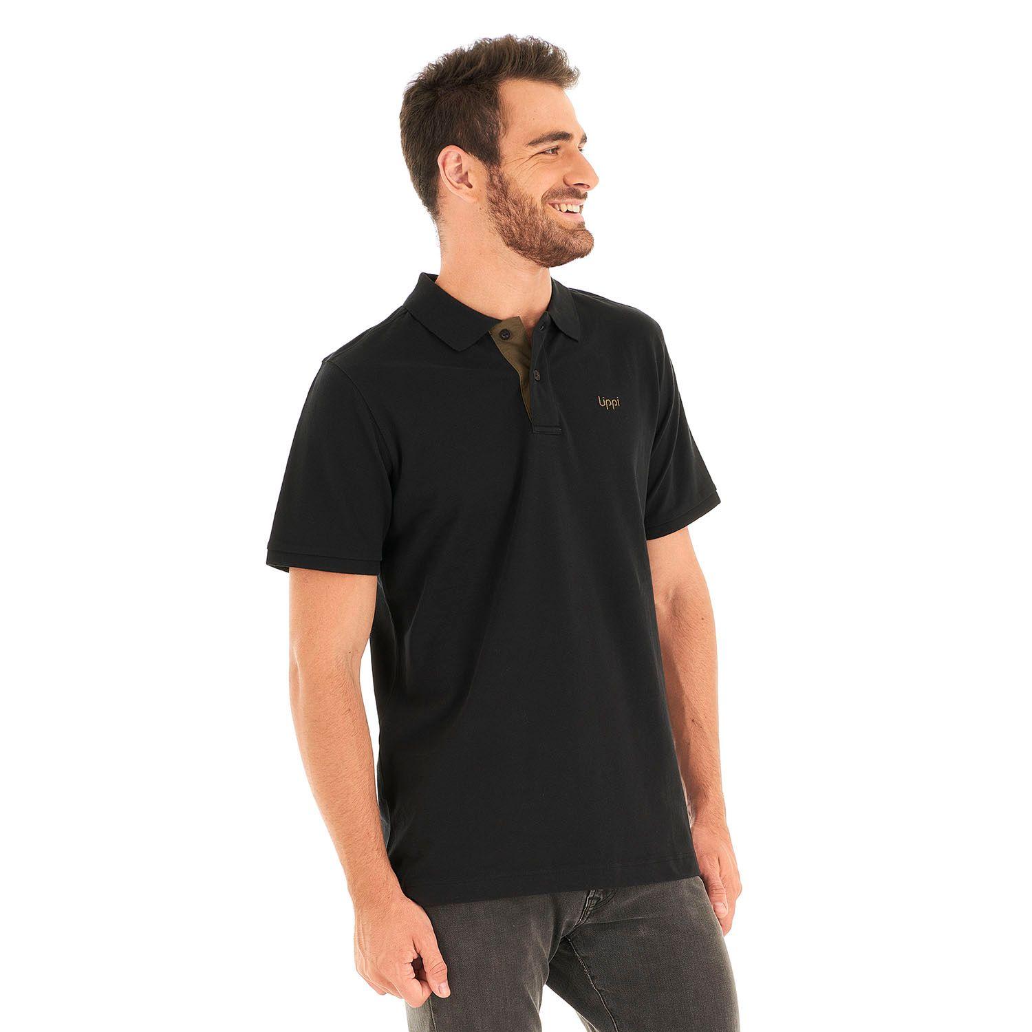 Polera Hombre First Class Elastic Polo Negro nuevo Lippi-2