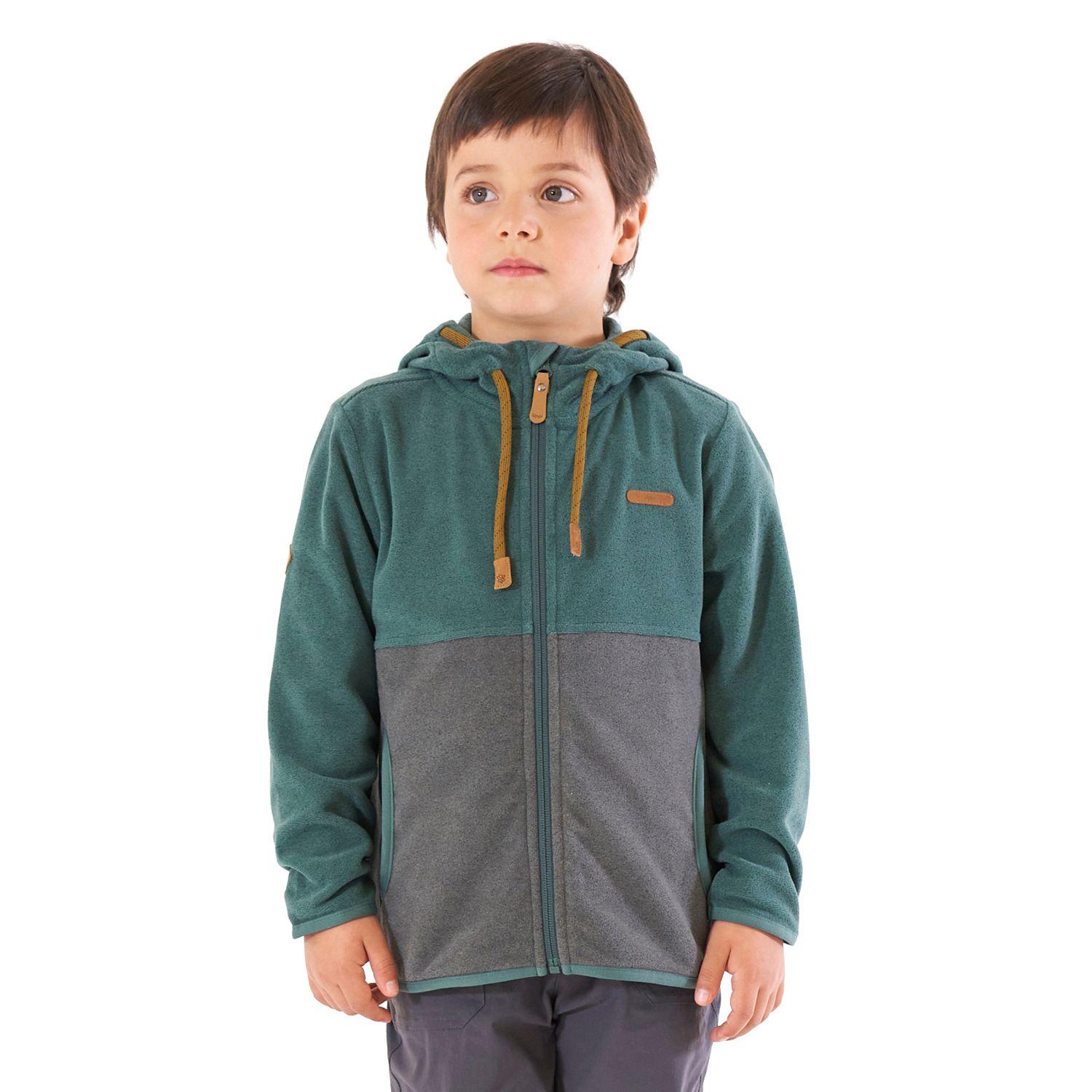 Poleron Niño Stripes Nano-F Full Zip Turquesa Oscuro / Gris Oscuro Lippi-1