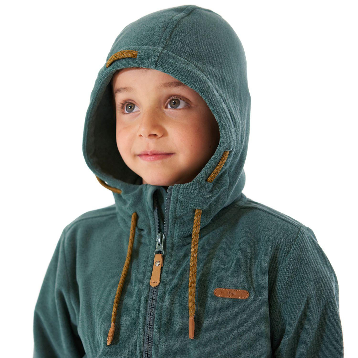 Poleron Niño Stripes Nano-F Full Zip Turquesa Oscuro / Gris Oscuro Lippi-4