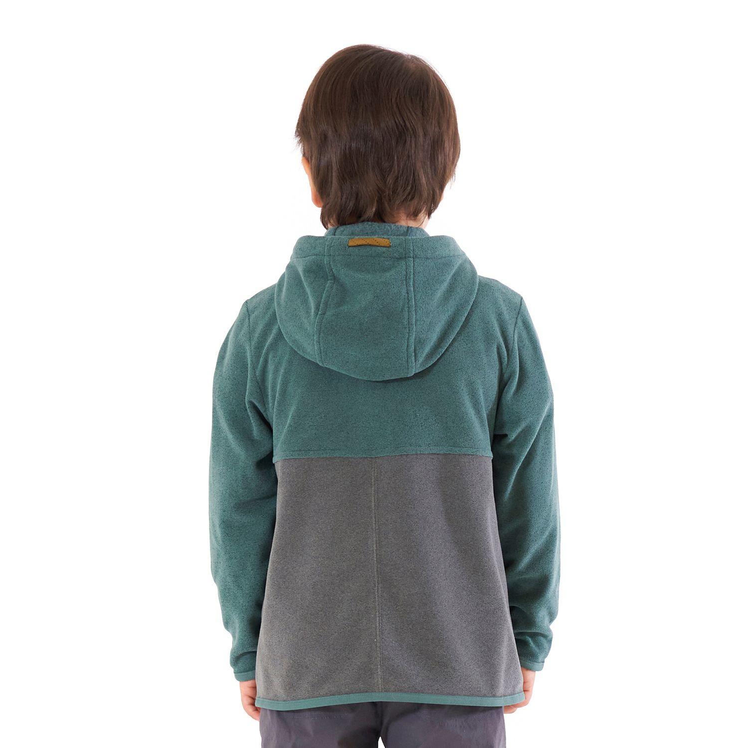 Poleron Niño Stripes Nano-F Full Zip Turquesa Oscuro / Gris Oscuro Lippi-6