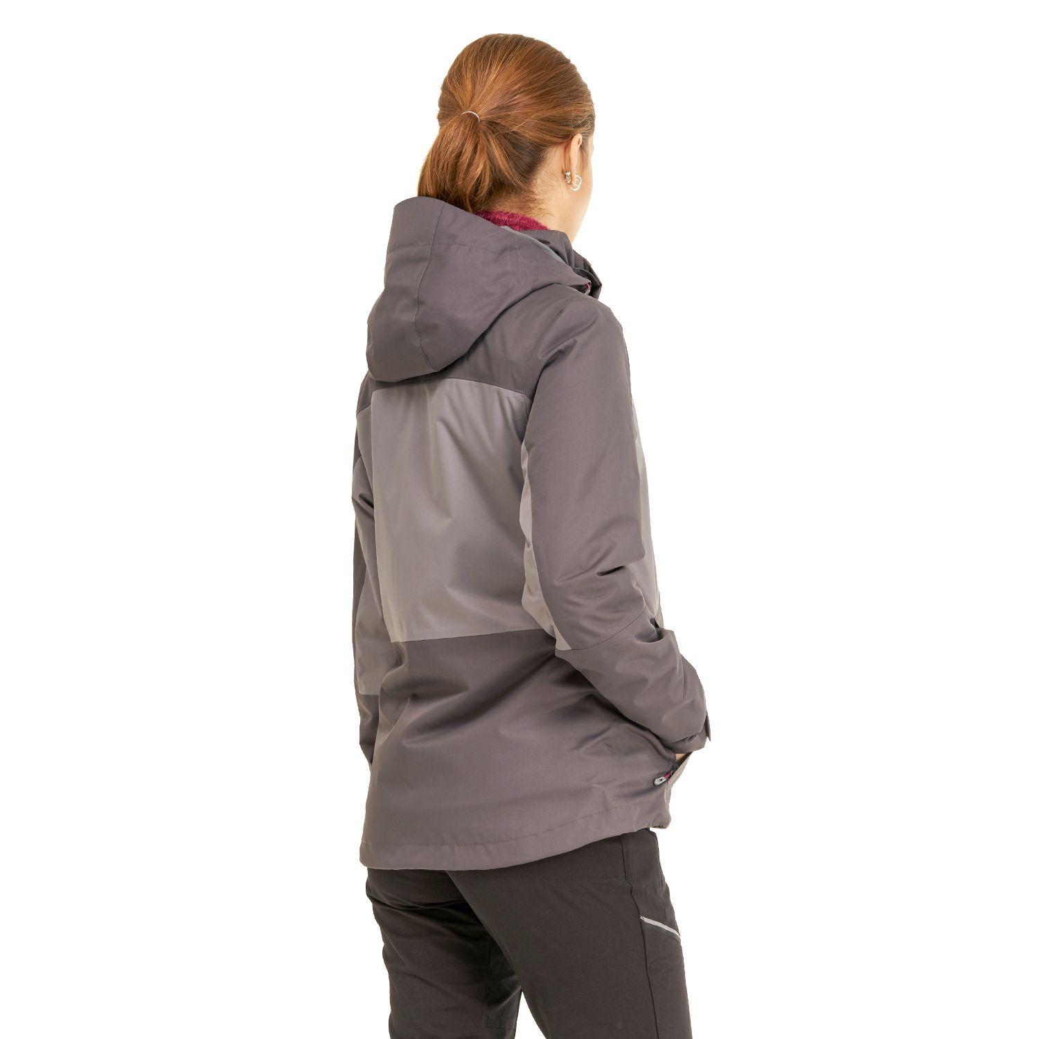 Chaqueta Mujer Tres Cruces Fusion-3 Hoody Jacket Gris Oscuro Frambuesa Lippi-2